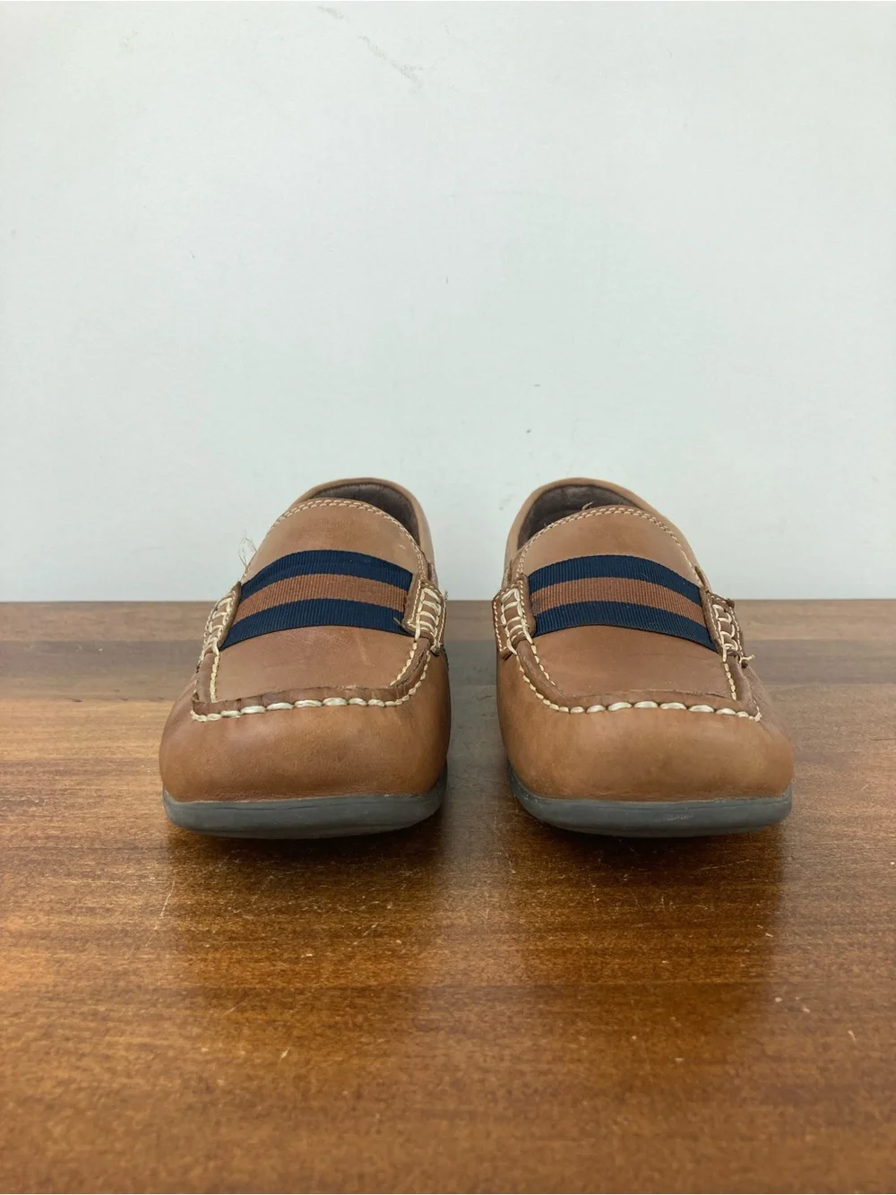 Florsheim Jasper Strap JR Brown Leather Loafers Dress Shoes 16680 Kids 4M.
